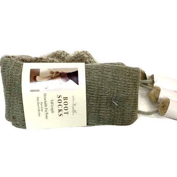 NWT Simply Noelle Women's Brown Detachable Faux Fur Boot Socks One Size - Picture 3 of 7